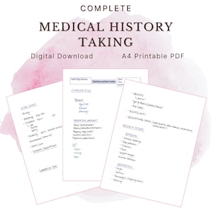 Medical History Taking Template - A4 Digital