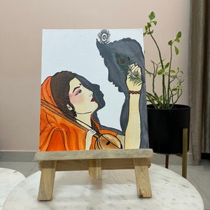 Beautiful Meera and Krishna Art Painting for Wall Decor – Kotart