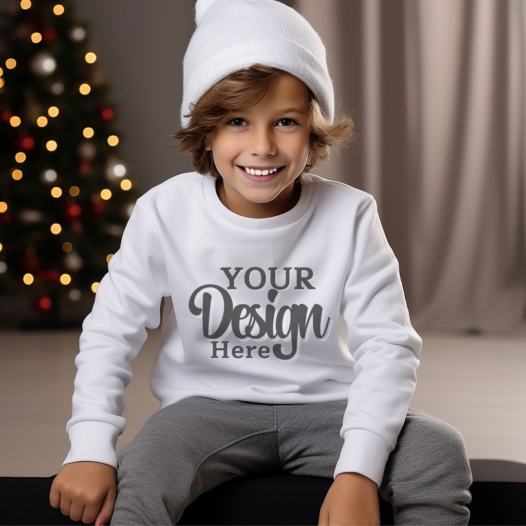 Gildan 18000B White Sweatshirt Mockup Kids White Sweatshirt Etsy