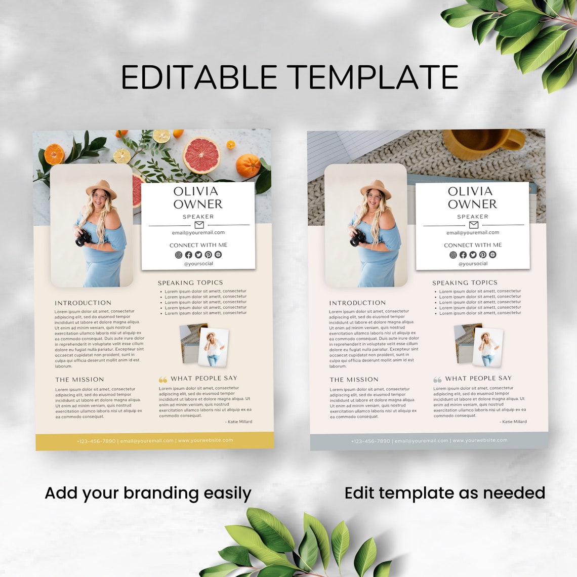 Speaker Sheet Template, Speaker One Sheet Template, Professional ...