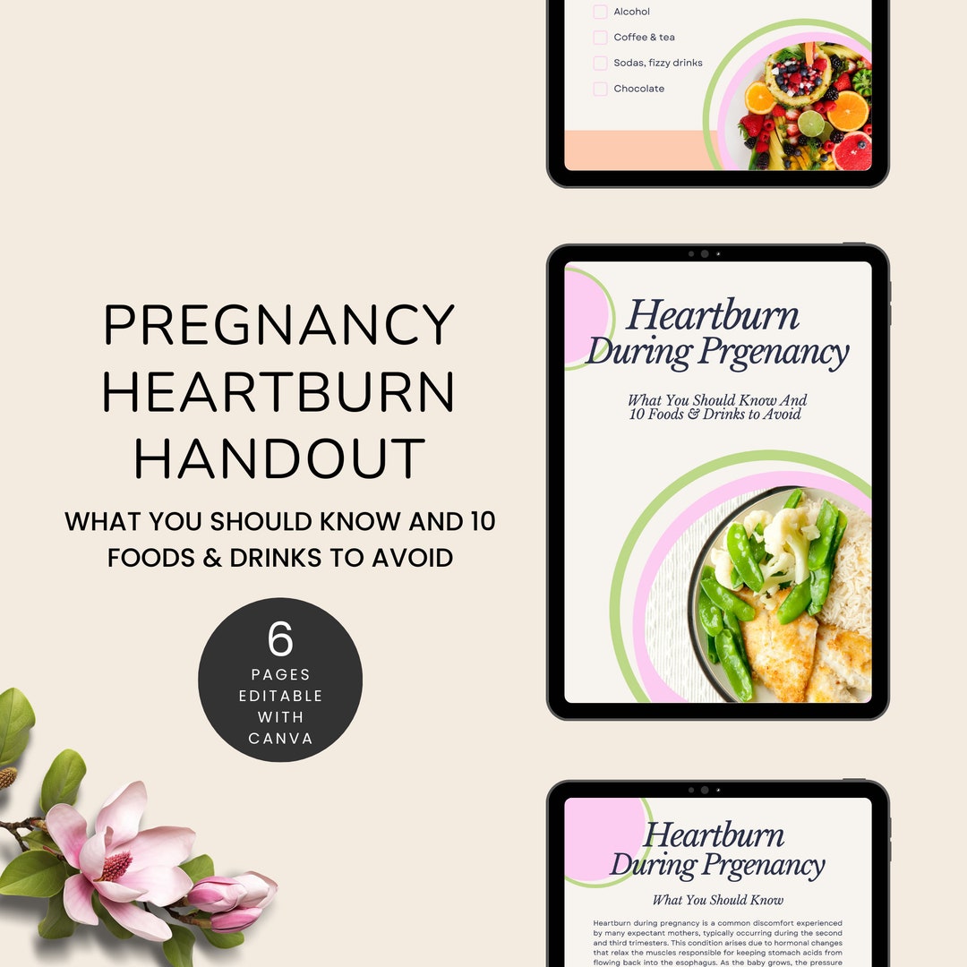 Pregnancy Nutrition Guide, Heartburn Relief Pamphlet Template