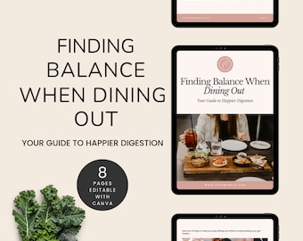 Finding Balance When Dining Out, Canva Templates, Nutrition Coach, Healthy Eating Guide, Healthy Recipes, Cheat Sheet, Food Guide, Doula