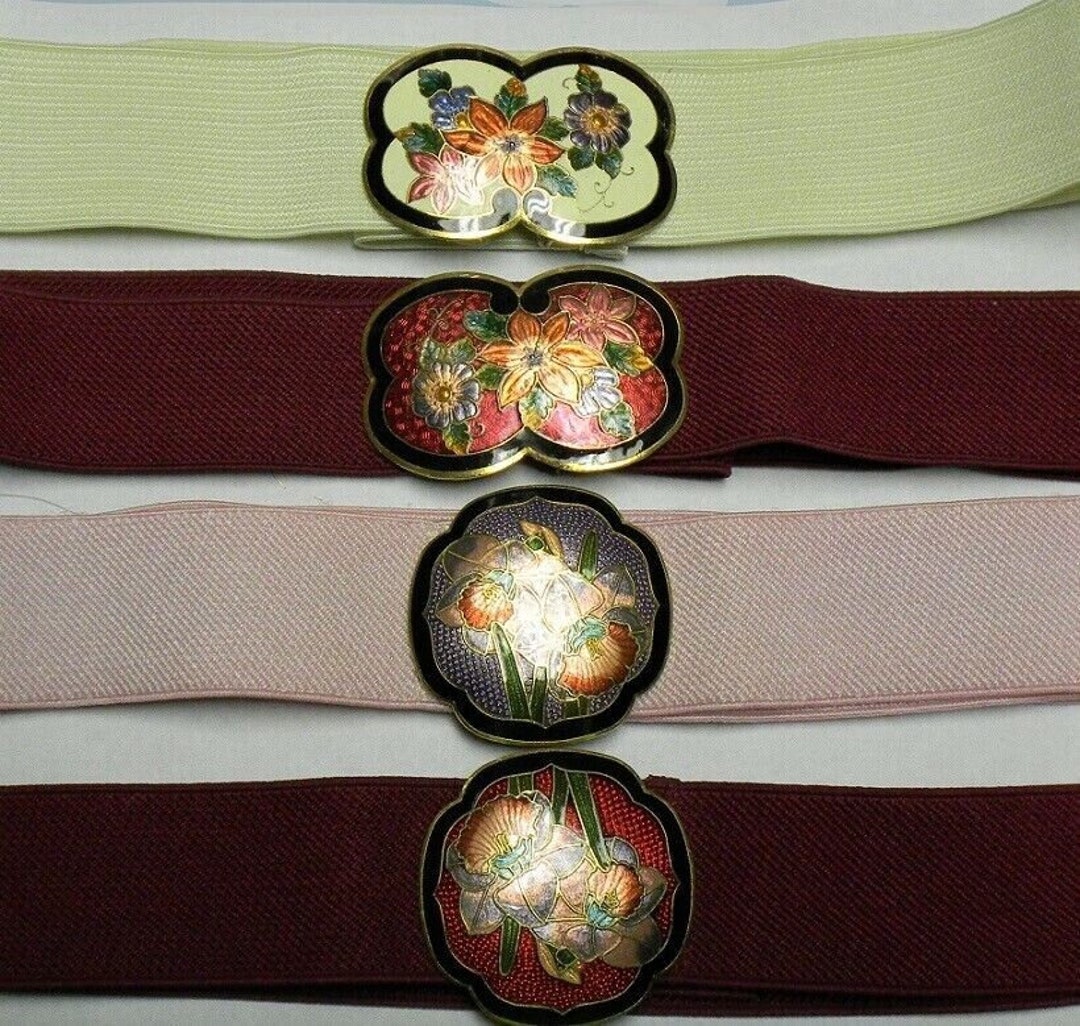 Vintage Cloisonné Buckle Elasticated Belt s-l400.jpg main image 2