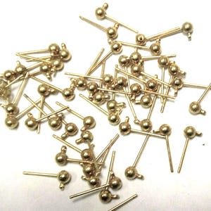 Wholesale-14K Gold Filled Earring Posts, 3mm Ball with Closed Loop, USA Made Findings