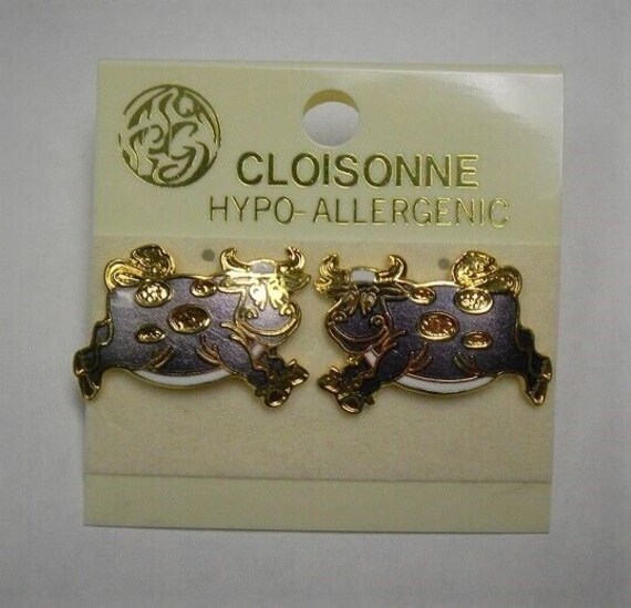 Wholesale-8 Pair Cloisonne Pierced Earrings-Hand … - image 7