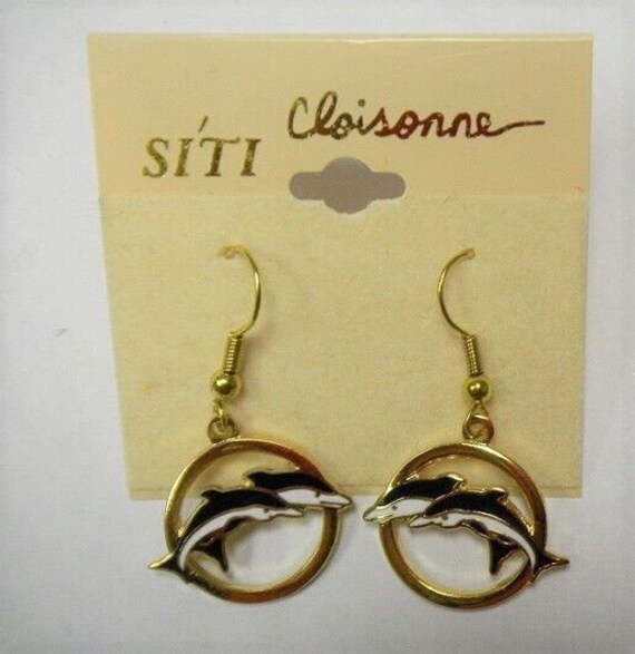 Wholesale-8 Pair Cloisonne Pierced Earrings-Hand … - image 6