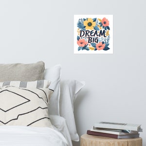 Póster de papel mate mejorado Póster floral inspirador de amor propio impreso en Estados Unidos de alta calidad