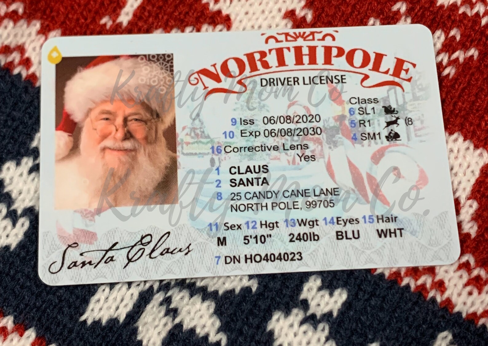 Santa License /santa's Sleigh License / Lost Driving License/ Santa Driving License /christmas
