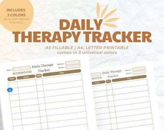 Daily Therapy Tracker, Therapist Planner, Therapist Planner Template, Therapy PDF, Home Therapy Tracker, Therapy Session Log, Health Tracker
