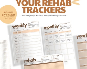 Rehab Tracker, Printable Therapy Planner, PT and OT Tracker, Occupational Therapy