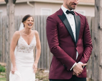 Luxury Custom Wool Suit Men | Slim Fit Bespoke Wedding Suit | Business Formal Attire | Elegant Tailored Outfit