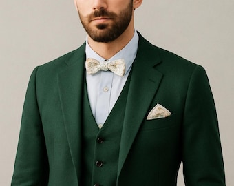 メンズ フォレストグリーン スリーピース タキシードスーツ – スリム
