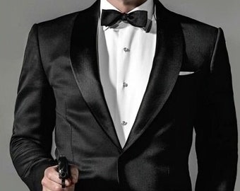 Men Suits Black Wedding Tuxedo Groom Wear 2-Piece Suit Blazer and Pants Slim Fit Tuxedo Suit