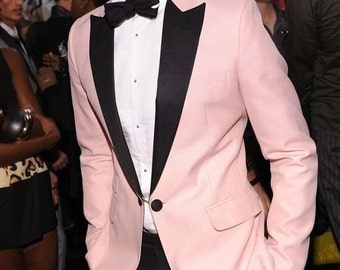 Men Pink suit Wedding Groom Wear 2 Piece suits Slim Fit Suit