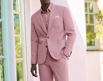 District 3ピーススーツ　ピンク　サイズ44  結婚式　披露宴　新郎 District 3ピーススーツ ピンク サイズ44 結婚式 披露宴 新郎