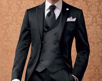 Men’s Black Slim Fit Tuxedo Set 3 piece suit