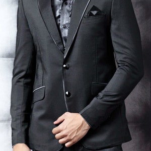 Mens Suits Wedding Groom Wear 2 Piece Suit Black Tuxedo suit for Men