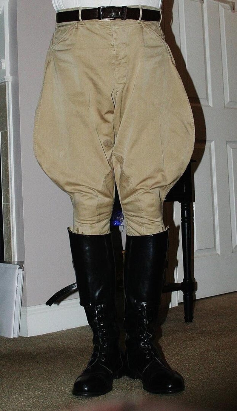 1930s Men’s Pants, Trousers, and Shorts Styles     Men Breeches Jodhpurs Pant Vintage Steampunk Beige Colour Breeches Pant  AT vintagedancer.com