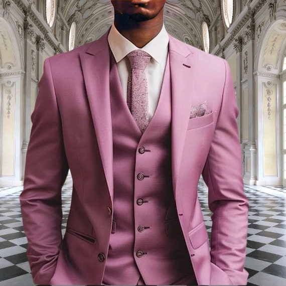 chinese dress ladies Wedtrend Men's Light Pink Wedding Suits One Button Tuxedo Shawl Lapel 3  Piece Prom Suits – WEDTREND main image 0