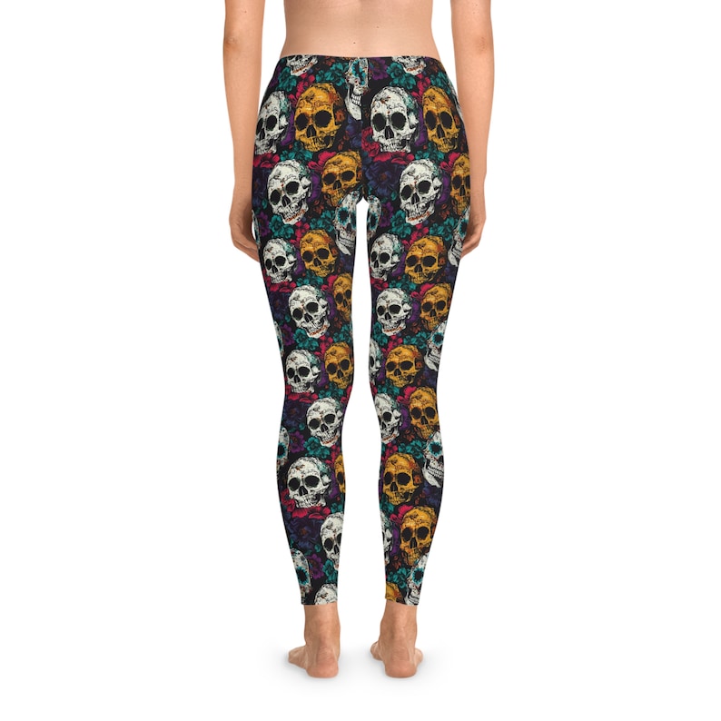 Smiffys Collants Day Of The Dead - Opaques Noir Os - Taille Unique XS-M - Licence Déguisement - Nylon Doux
