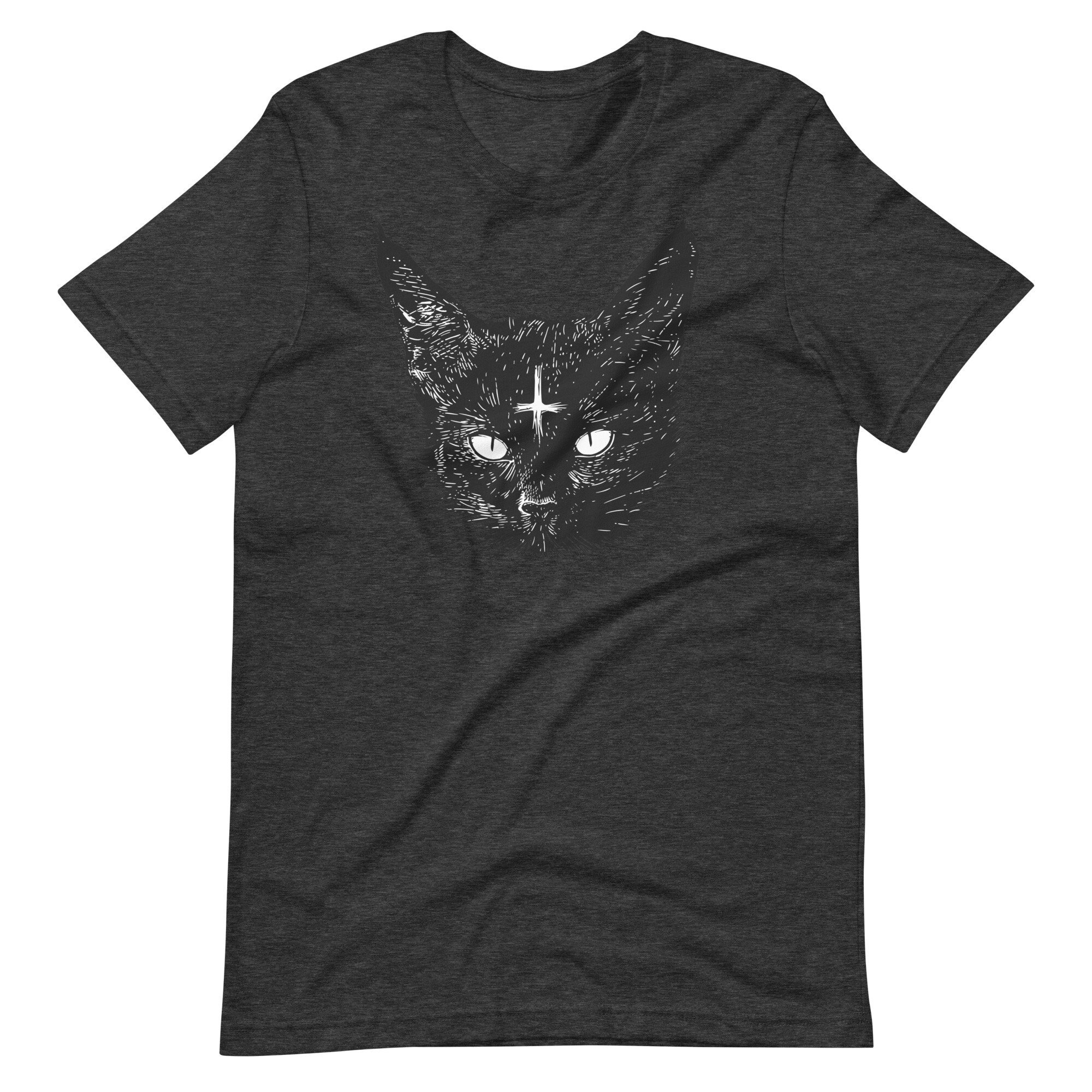 Satanist Black Cat T-shirt, Satanic Black Cat T-shirt, Black