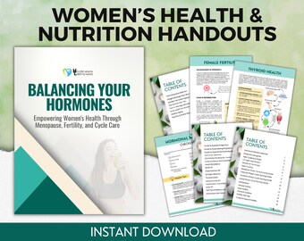 Handouts zur Gesundheit und Ernährung von Frauen, Ausgleich Ihrer Hormone, Menstruationszyklus, Schwangerschaft, Wechseljahre, Ernährungstipps, PCOS, Fruchtbarkeit, Altern