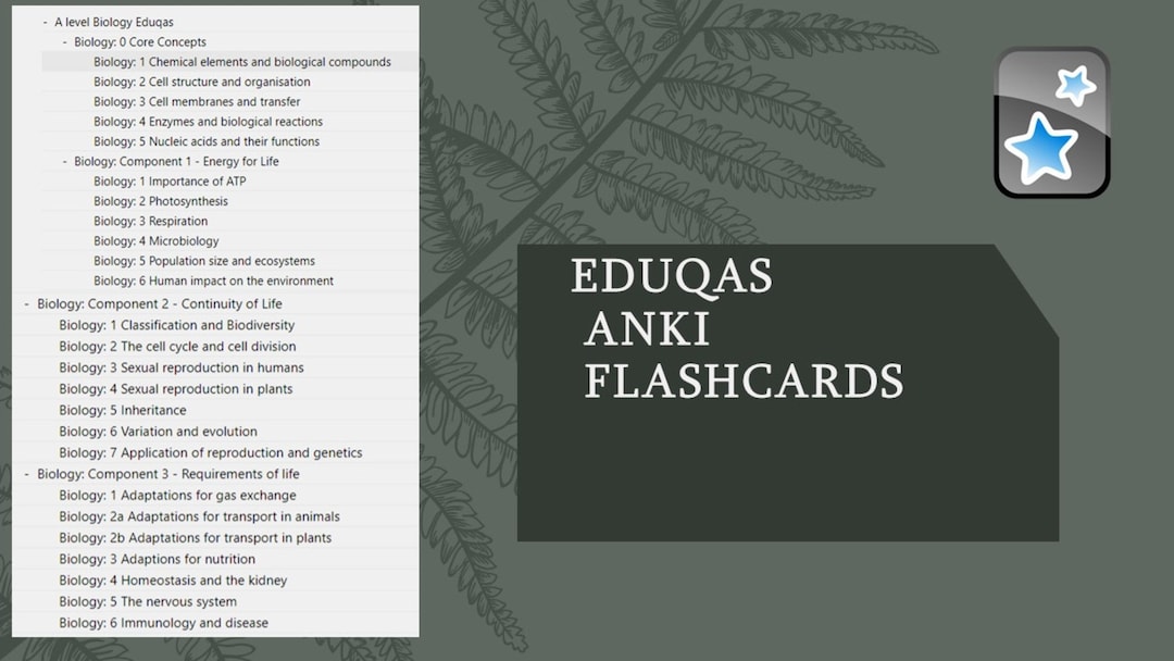 Eduqas A Level Biology Anki Flashcards Year 1 and 2 From an A Student