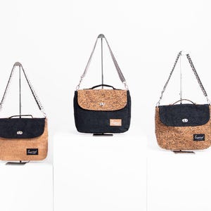 Crescent Cork Messenger Bag: Vegan Crossbody Purse - Eco-Friendly Travel Bag