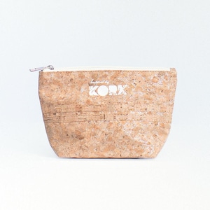 Fernandina Cork Makeup Bag – Silvered | Vegan Travel Cosmetic Pouch | Sustainable Gift for Her