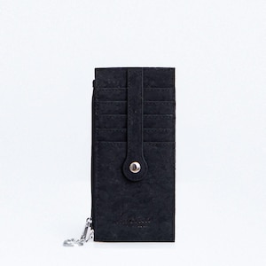 Cork Zipper Credit Card Wallet – Black | Compact Vegan Wallet | Lightweight Eco-Friendly Accessory