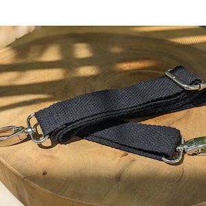 Adjustable Black Cork Bag Strap: Vegan Crossbody Replacement (Up to 50&quot;)