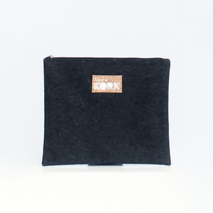 Neptune Cork Pouch Sleeve – Black | Tech & Travel Organizer | Sustainable Vegan Cork Case