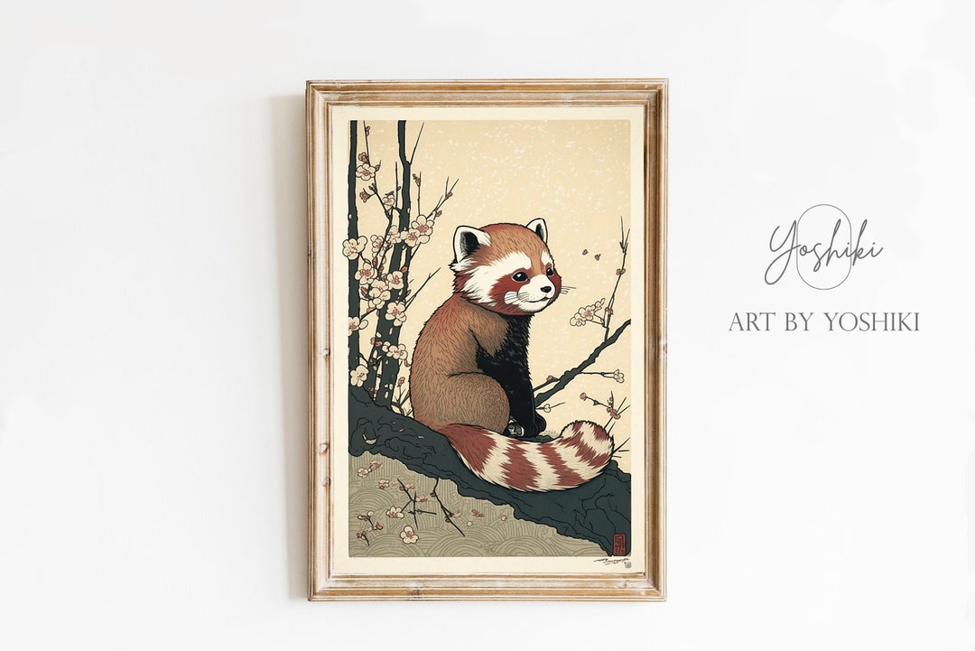 Red Panda Ukiyo-e Style - Artbyyoshiki - Japanese Art Print - Japanese ...