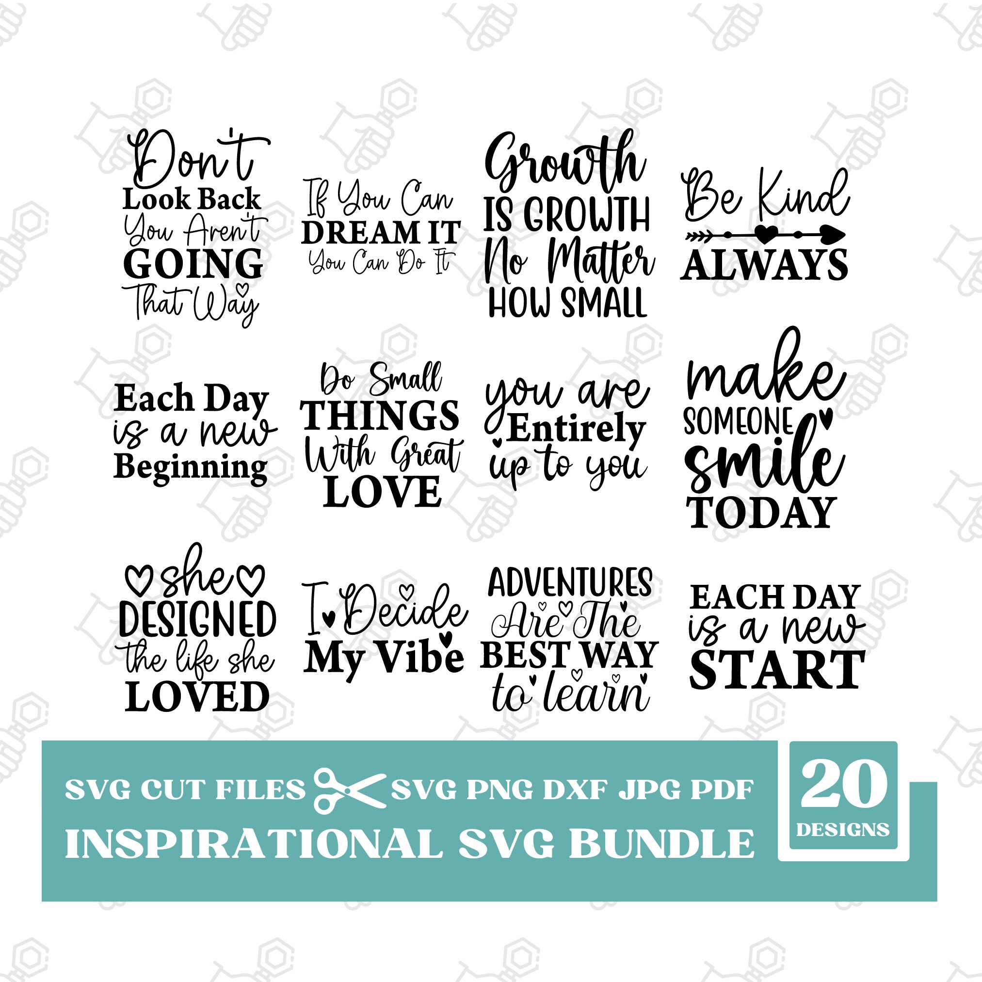 Inspirational Bundle SVG, Self Love SVG, Motivational SVG, Positive ...