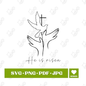 Er ist auferstanden SVG, Kruzifix SVG, Christian Kreuz SVG, Kreuz SVG, Jesus Kreuz SVG, verwurzelt in Christus SVG, Kirche SVG, Ostern SVG, Cricut SVG Png