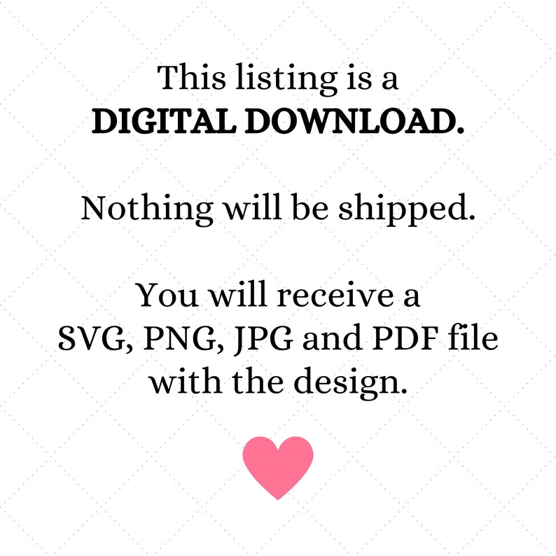 Puede incluir: Texto que dice "Esta lista es una DESCARGA DIGITAL. No se enviar&aacute; nada. Recibir&aacute;s un archivo SVG, PNG, JPG y PDF con el dise&ntilde;o."