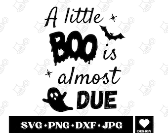 小さなブーがもうすぐ出産予定 SVG、小さなブーがもうすぐ出産予定 PNG、小さなブーがもうすぐ出産予定 SVG、不気味なベビーシャワー、ハロウィーンのベビーシャワー、クリカット