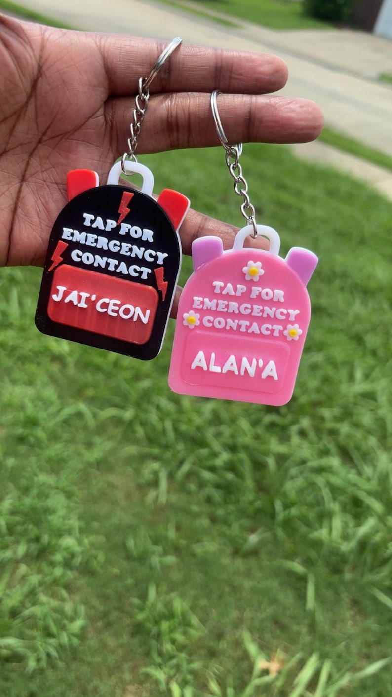 Emergency Contact Backpack Tag | NFC Backpack Tag | NFC Keychain ...