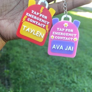Emergency Contact Backpack Tag | NFC Backpack Tag | NFC Keychain | Emergency Contact NFC Keychain