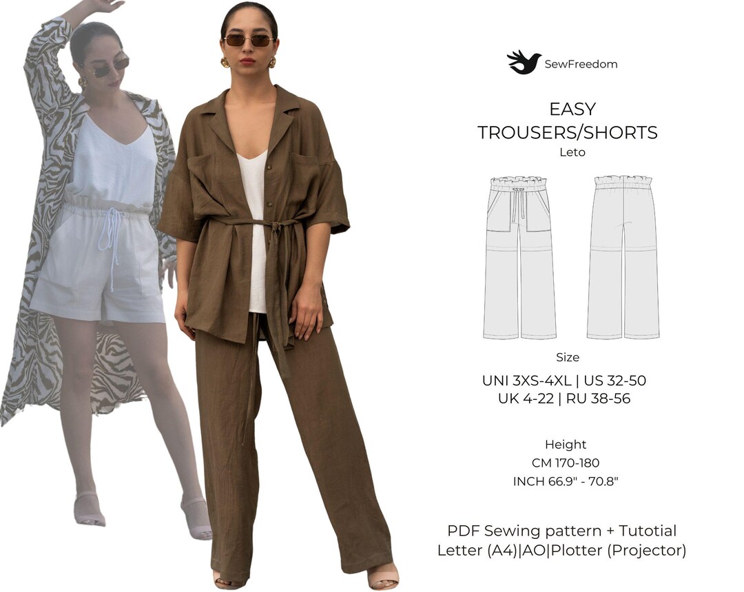 【PDF】straight pants Women's Straight Pants | PDF Pants Pattern | Pants Pattern for