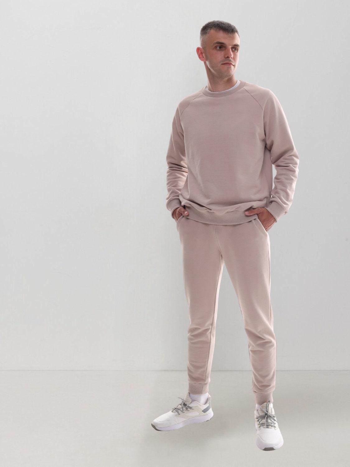 Men's Sweatshirt Hoodie 2in1 Pattern With Raglan Sleeves and
