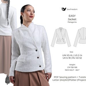 Women&#39;s Jacket | PDF Jacket Pattern | Pattern for Height 158–168 cm