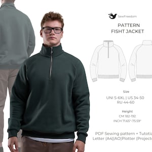 Men's Sweatshirt | Stylish Sweatshirt Pdf Pattern | Sweatshirt Pattern XS-XL (US 0-18) | Height 182-192 cm