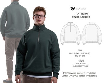 Men's Sweatshirt | Stylish Sweatshirt Pdf Pattern | Sweatshirt Pattern XS-XL (US 0-18) | Height 182-192 cm