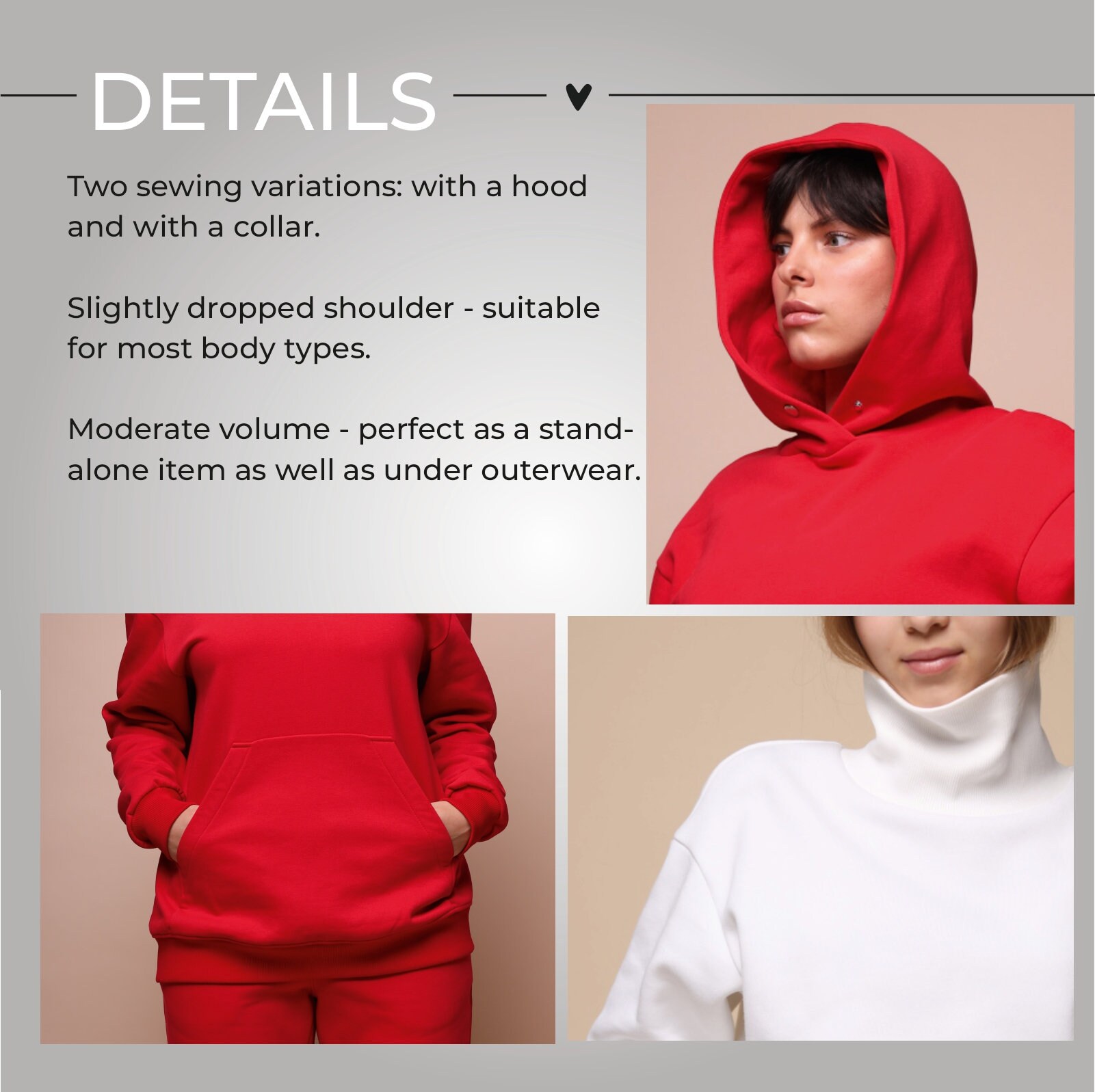 Hoodie Pattern 2in1, Woman Sweatshirt Pattern With Hood