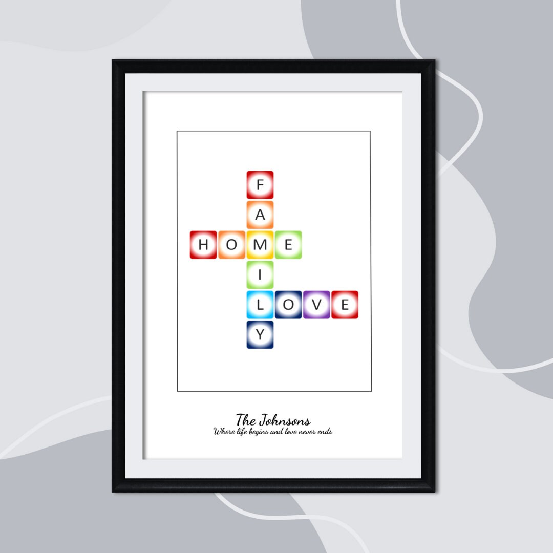 Custom Made Crossword Puzzle Family Poster Prints Etsy Custom Made Crossword Puzzle Family Poster Prints Etsy