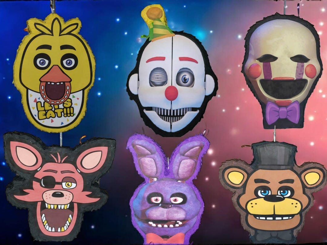 5 Nights at Freddy's Pinatas. Freddy, Bonnie, Chica, Foxy, Marionette ...