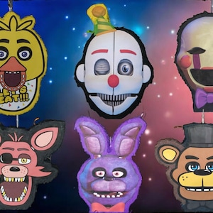 5 Nights at Freddy&#39;s  Pinatas. Freddy, Bonnie, Chica, Foxy, Marionette Puppet,Ennard pinatas