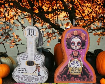 Halloween Pinatas. Catrina, Coco Guitar Pinata