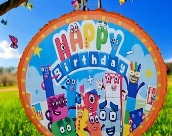 Piñata de bloques numéricos.